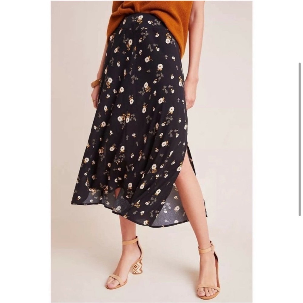 Anthropologie Velvet by Graham & Spencer Floral Midi Skirt - Picture 2 of 7